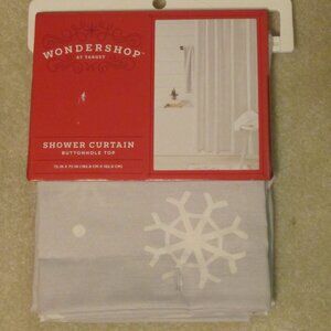 NWT/Gray Snowflake Christmas Shower Curtain ~ BRAND NEW!